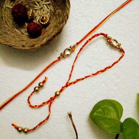 Handmade Kundan and Acrylic Beads Rakhi